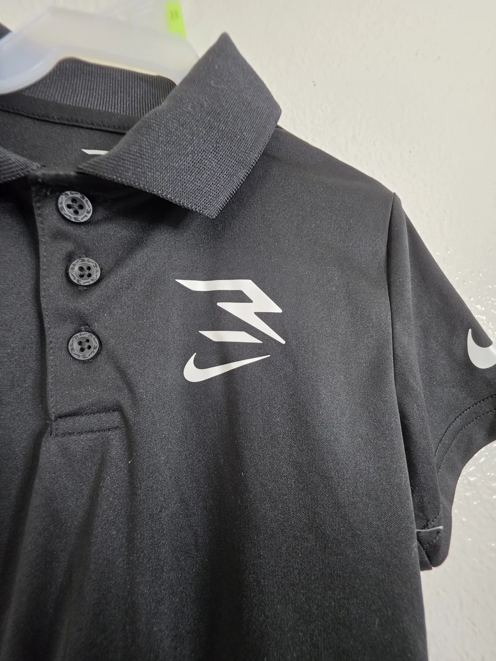 Nike 3 BRAND Russell Wilson Boys Black Dri-FIT Short Sleeve Polo Shirt 5 NWT